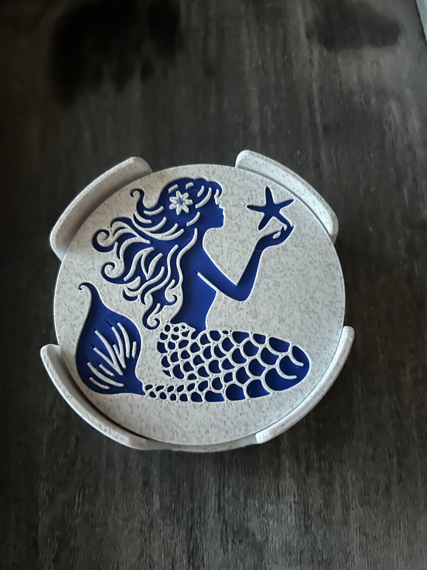 Mermaid Coaster set of 4 coasters & holder