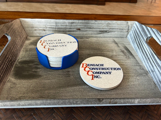 Custom 4-Pack Coaster Set with Holder – Personalized & Stylish Protection for Every Surface