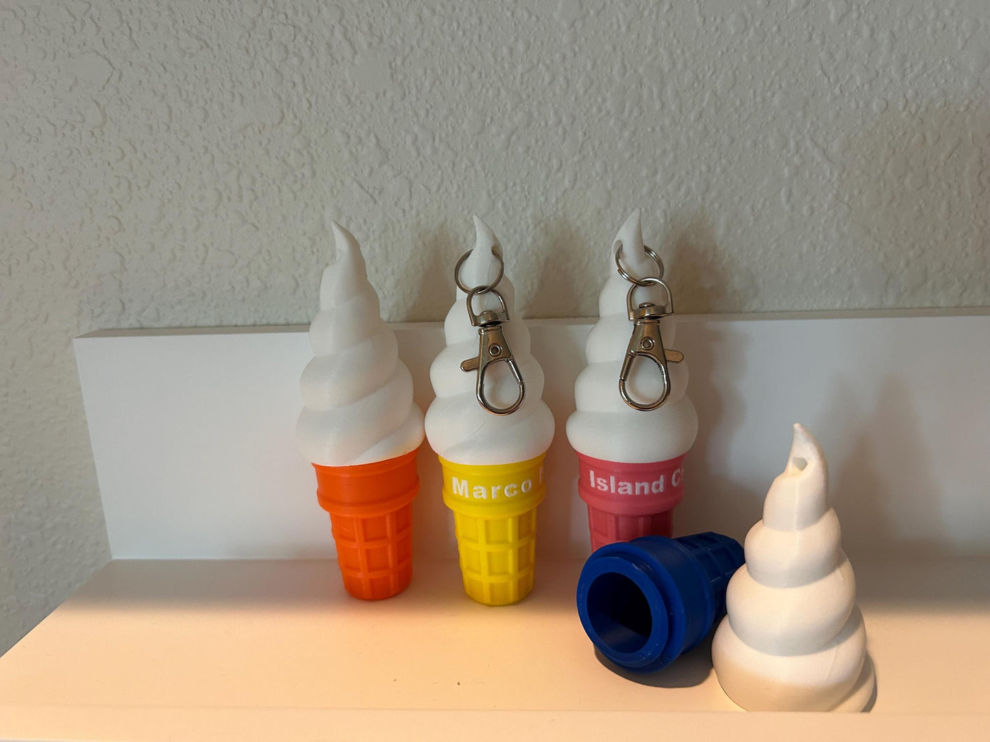 Ice Cream Chapstick Holder Keychain/gift/pill container/money holder/kid gift/student gift/ custom gift