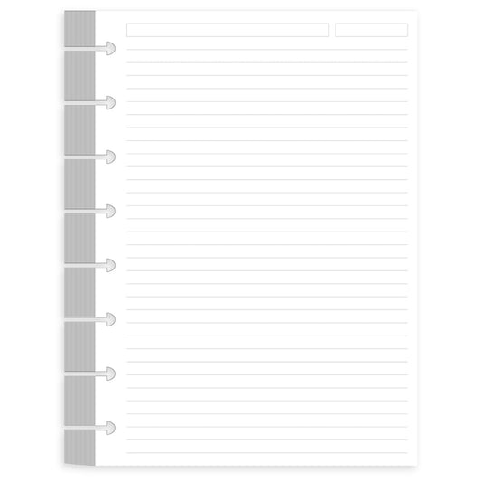 Junior Size TUL Discbound Lined Refill Paper, 8-Disc Disbound Insert, 5 Colors(20 Sheets/Color), Total 100Sheets / 200Pages, 110gsm Thicker Paper, 5.8'' x 8.2''
