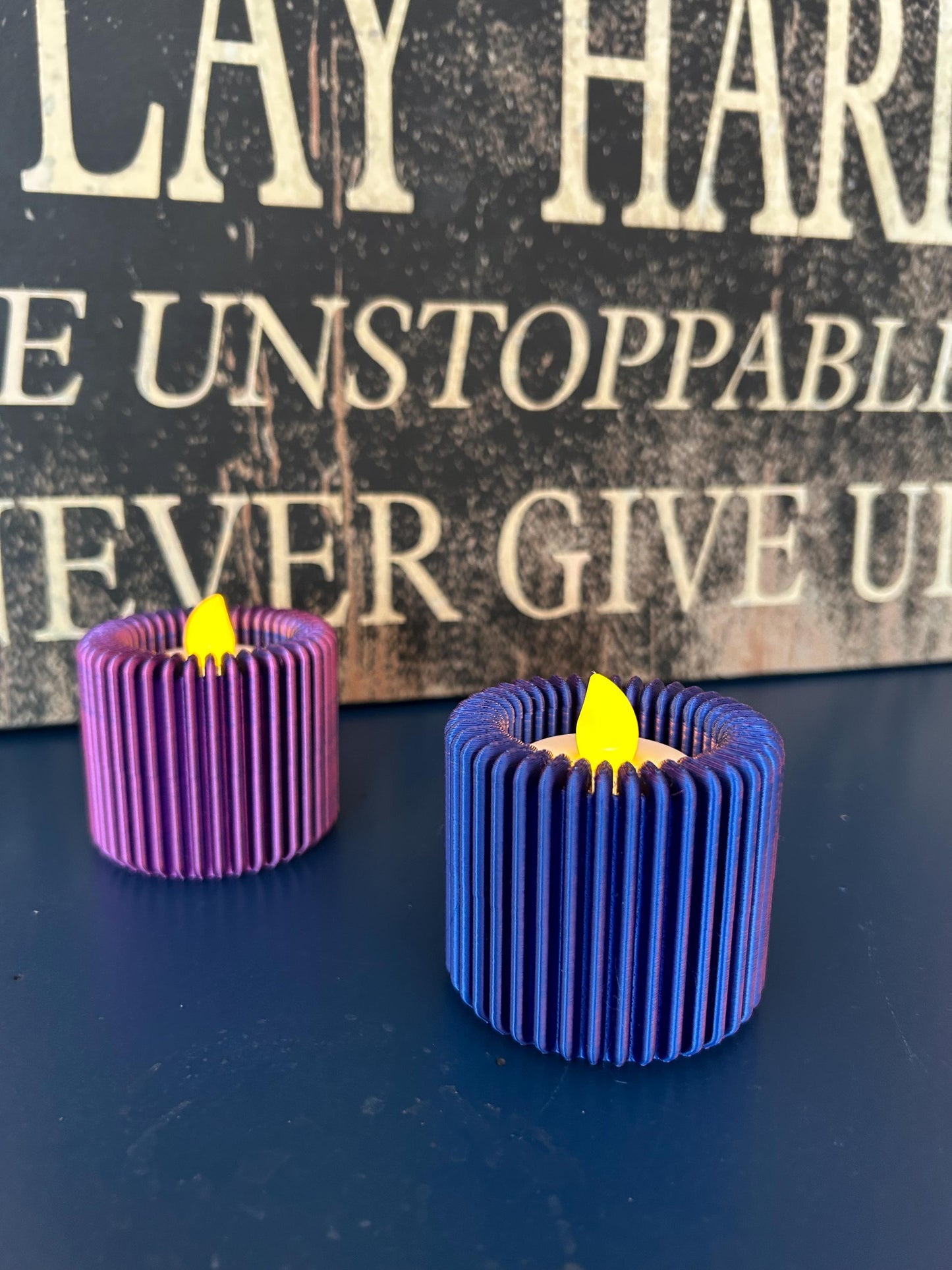 2-pack Ribbed Tea Light Candle Holder – Modern Minimalist Design