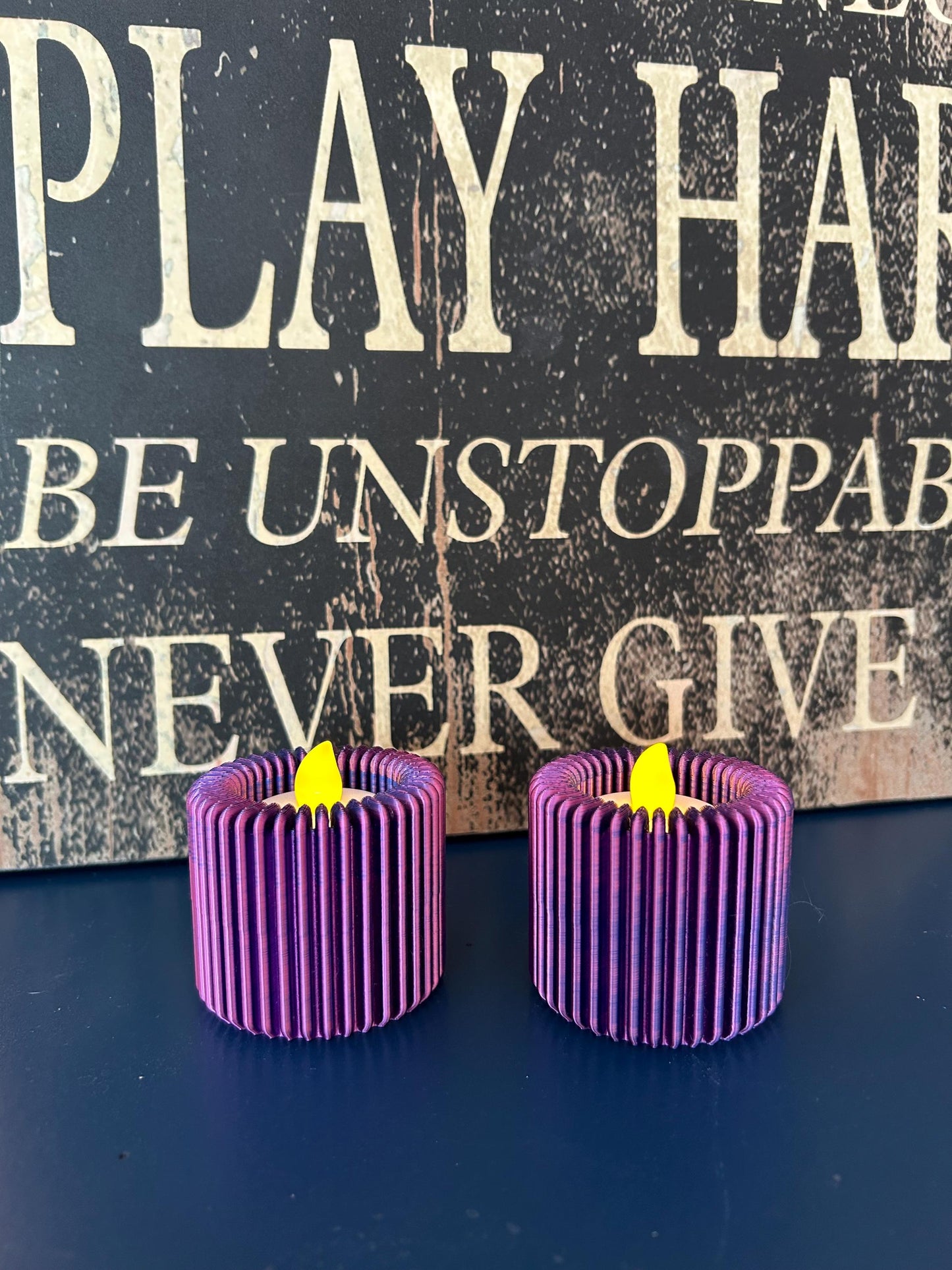2-pack Ribbed Tea Light Candle Holder – Modern Minimalist Design