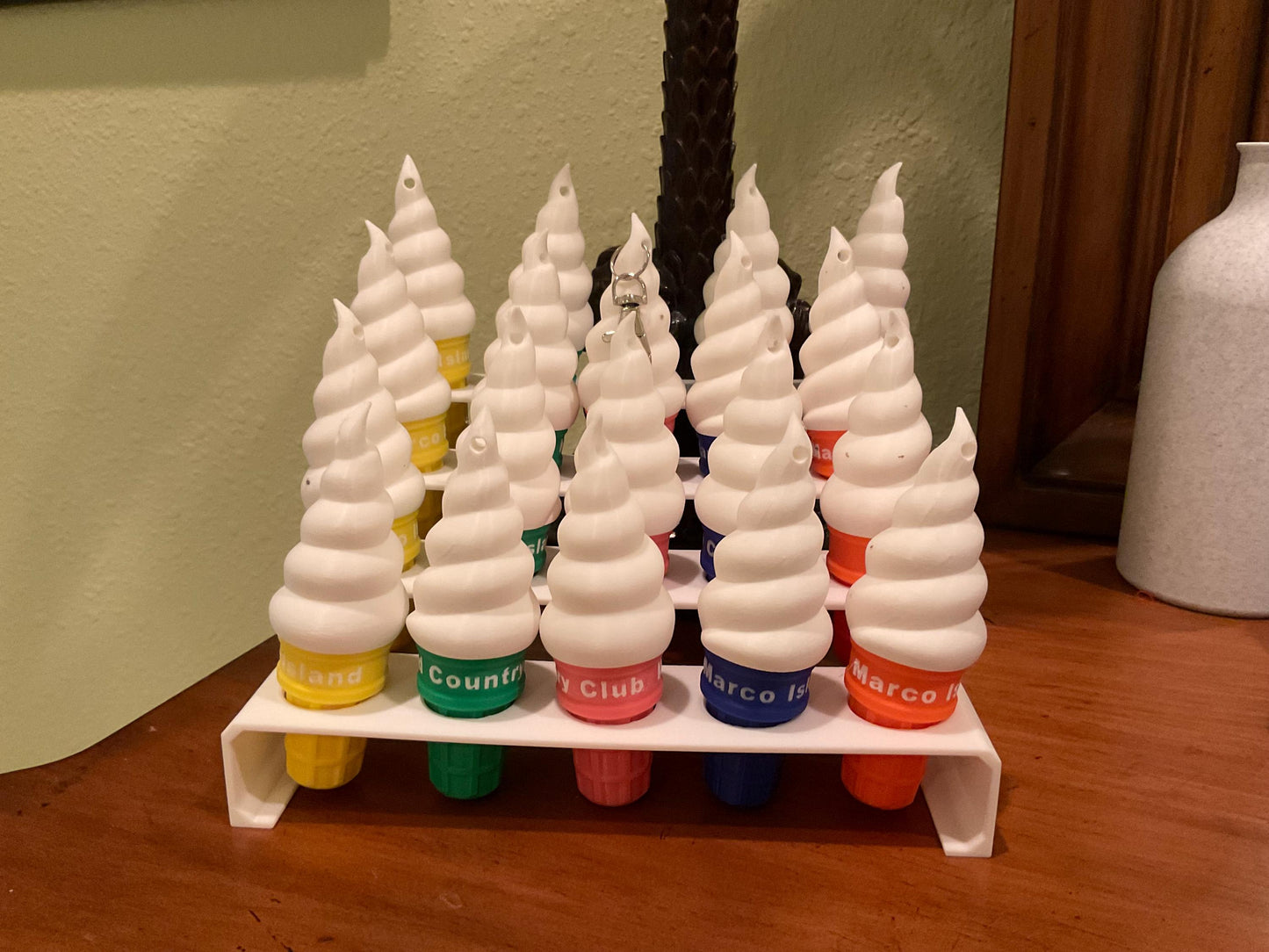 Ice Cream Chapstick Holder Keychain/gift/pill container/money holder/kid gift/student gift/ custom gift