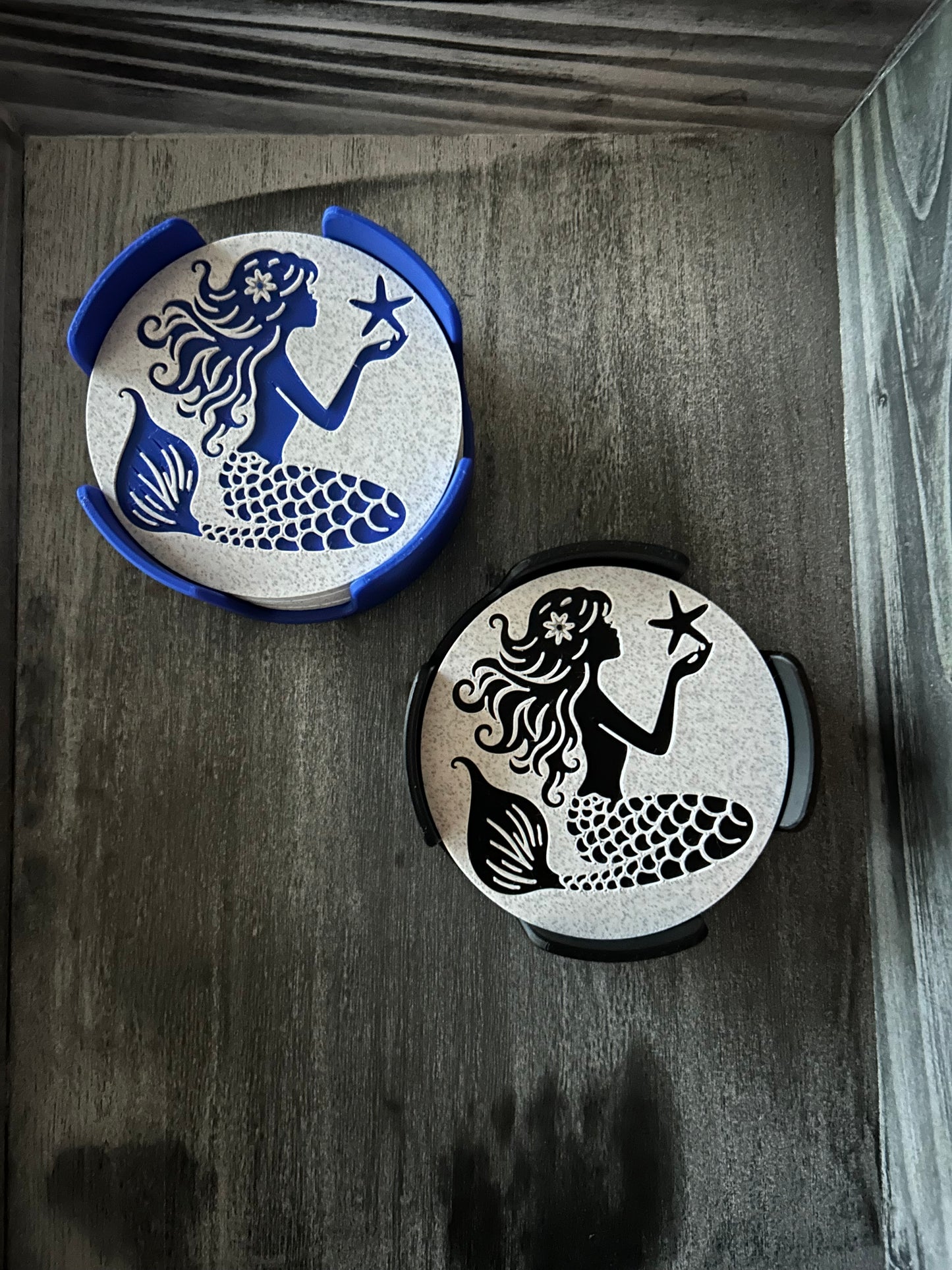Mermaid Coaster set of 4 coasters & holder