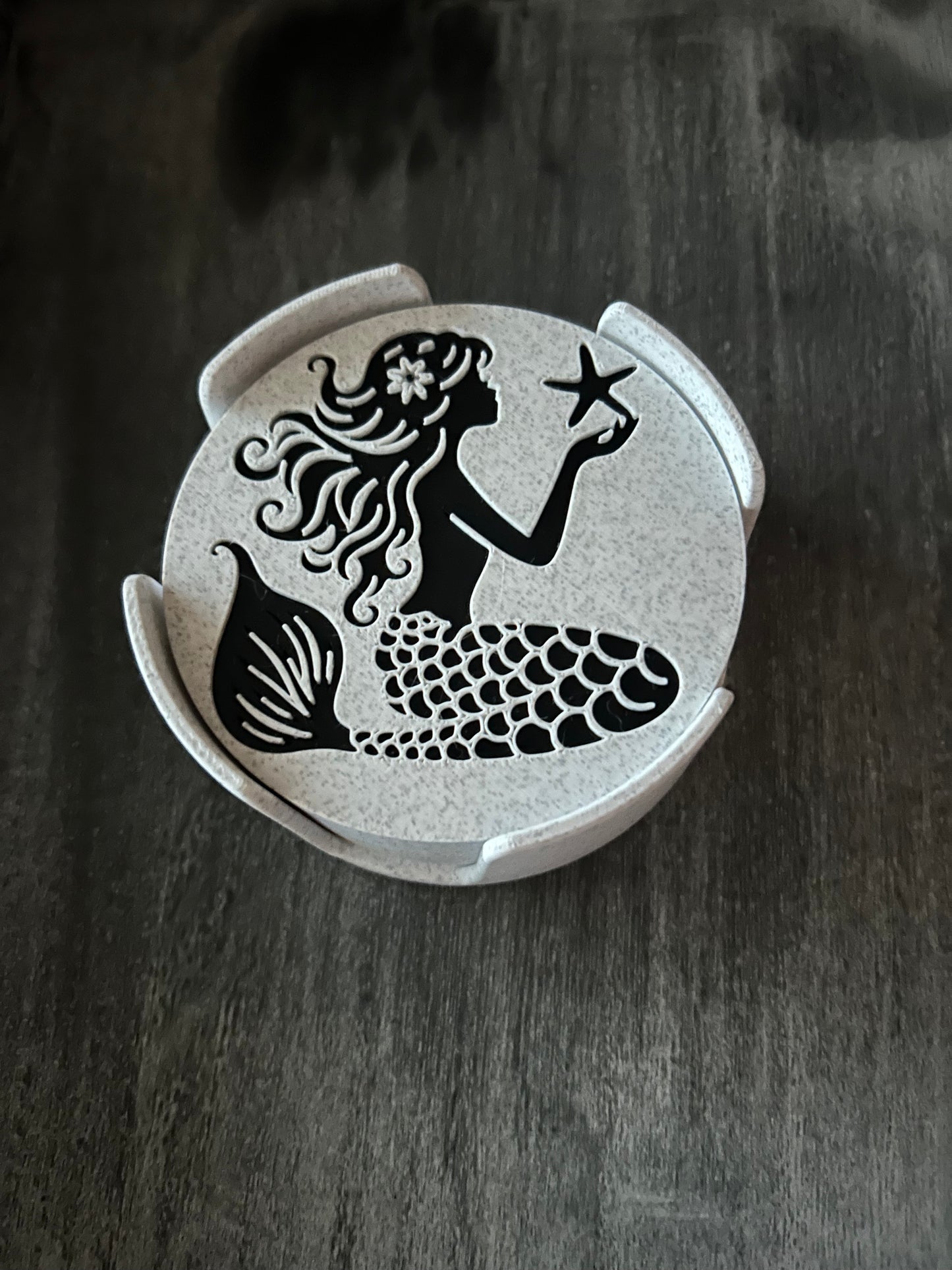 Mermaid Coaster set of 4 coasters & holder