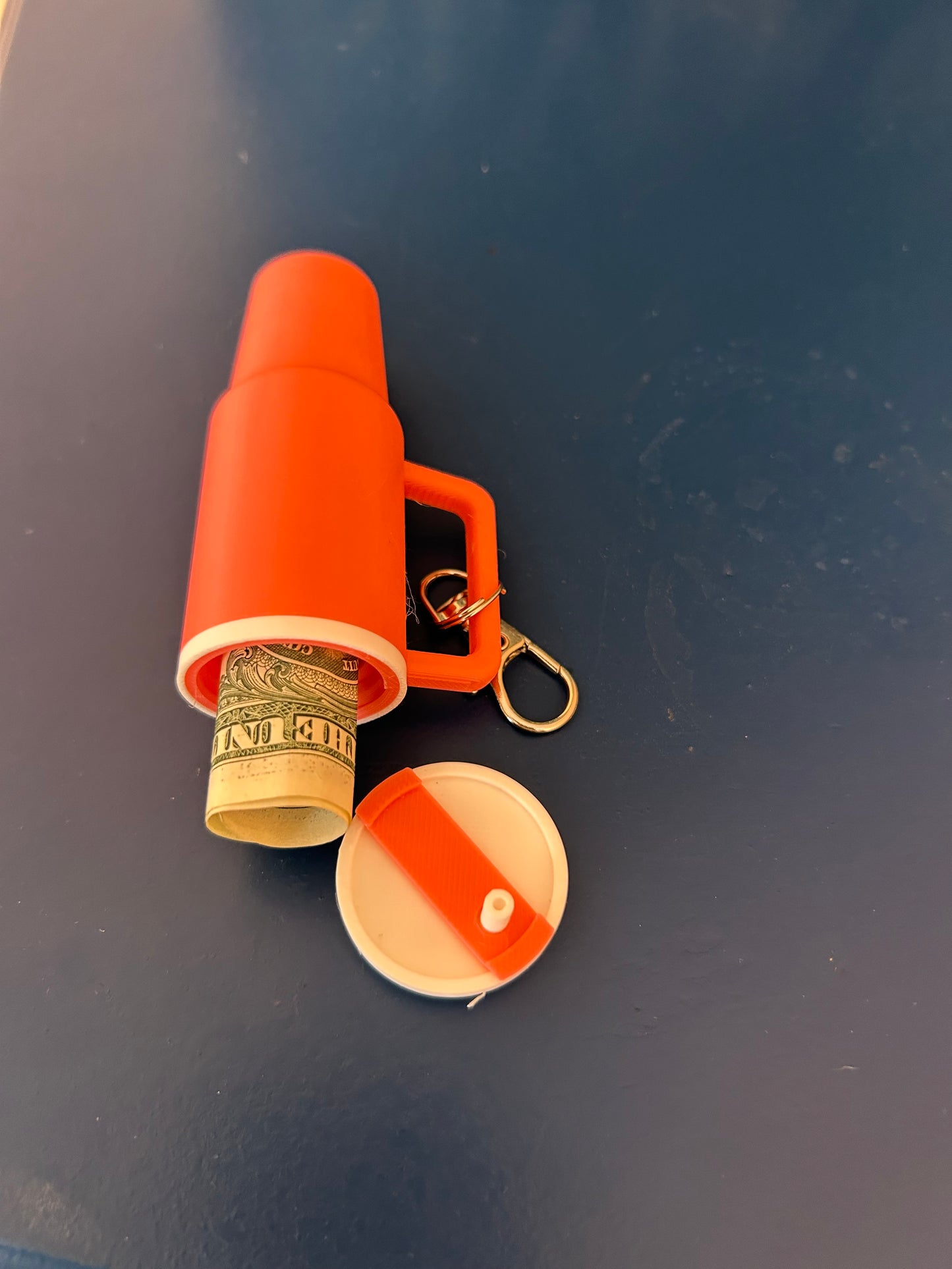Stanley look a like mini keychain chapstick/pill/money holder