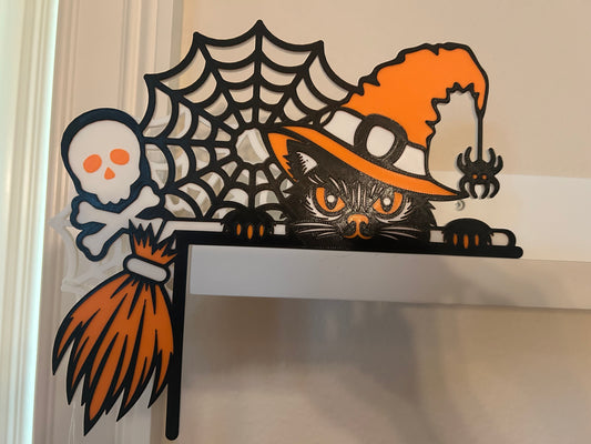 Halloween Cat Door Corner Decoration